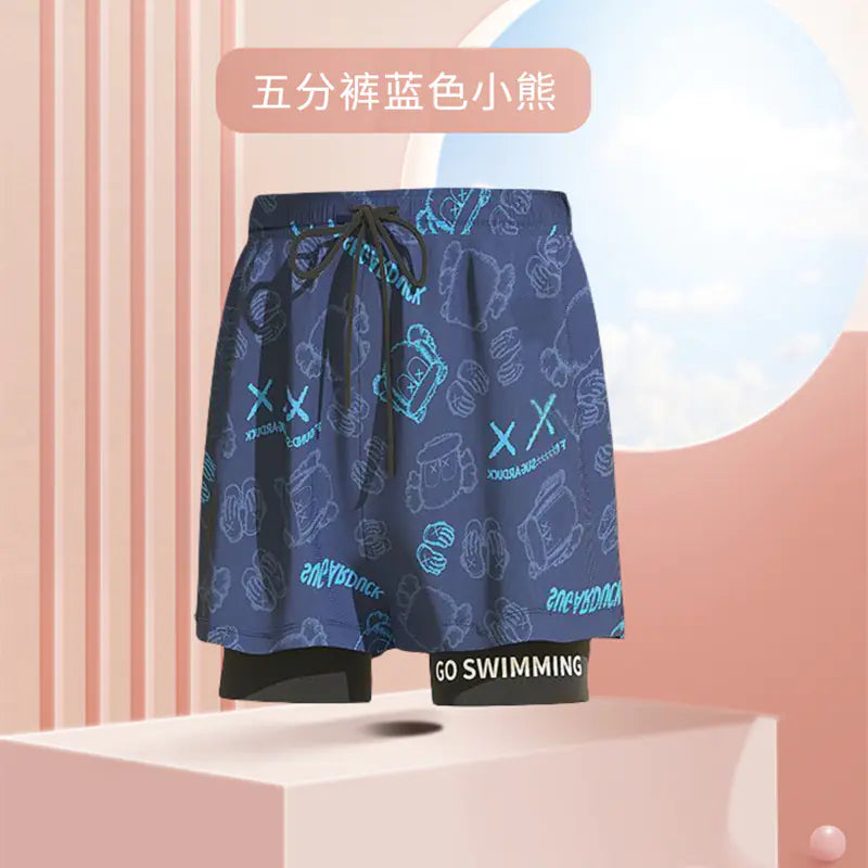 Men's Plus Size Stylish Swim Shorts with Drawstring