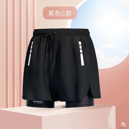 Men's Plus Size Stylish Swim Shorts with Drawstring