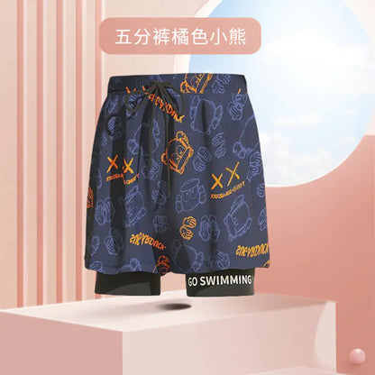 Men's Plus Size Stylish Swim Shorts with Drawstring