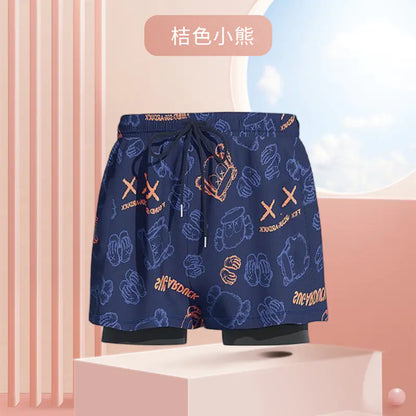 Men's Plus Size Stylish Swim Shorts with Drawstring
